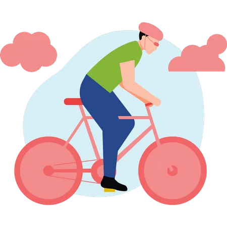 Homme en compétition cycliste  Illustration