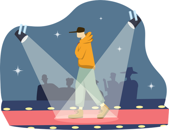 Homme en défilé de mode  Illustration