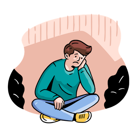 Homme en dépression  Illustration