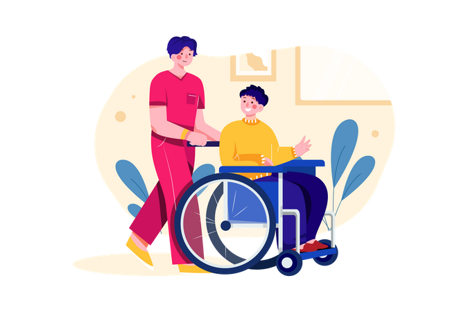 Homme en fauteuil roulant  Illustration