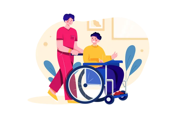 Homme en fauteuil roulant  Illustration