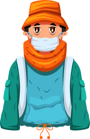 Homme en hiver  Illustration