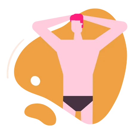 Homme en maillot de bain  Illustration