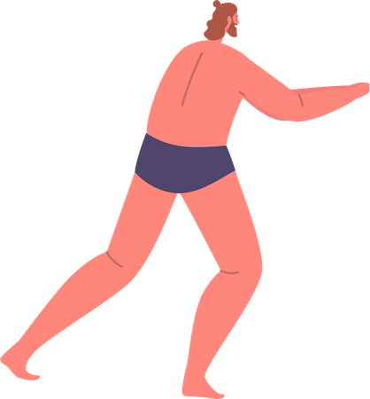 Homme en maillot de bain  Illustration