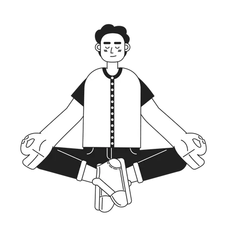 Homme en méditation relaxante  Illustration