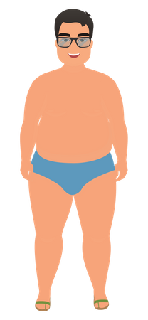 Homme en maillot de bain  Illustration