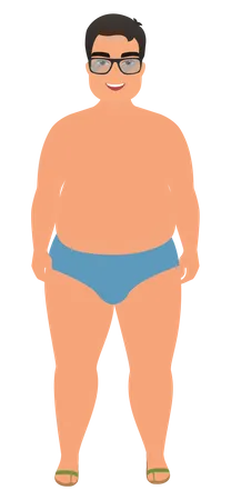 Homme en maillot de bain  Illustration