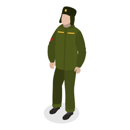 Homme en uniforme militaire  Illustration