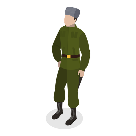 Homme en uniforme militaire  Illustration