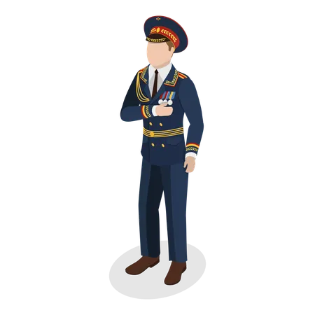 Homme en uniforme militaire  Illustration