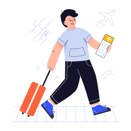 Homme en vacances  Illustration