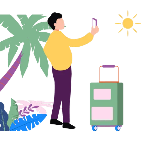 Homme en vacances  Illustration