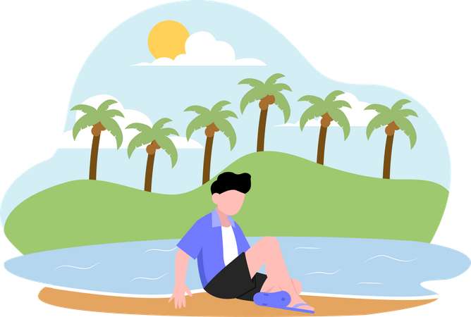 Homme en vacances  Illustration