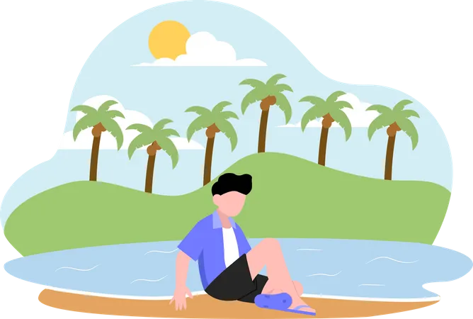 Homme en vacances  Illustration