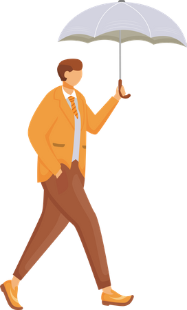 Homme en veste orange  Illustration