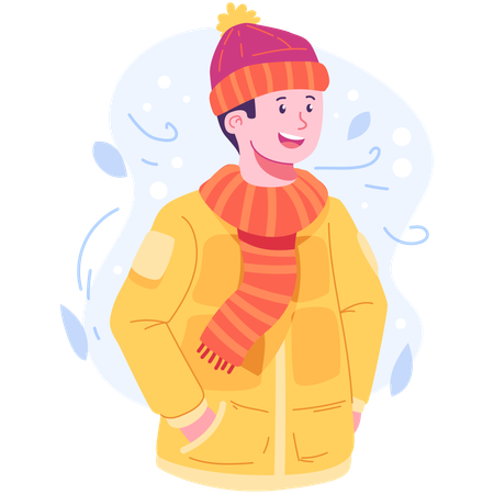 Homme en vêtements d'hiver  Illustration