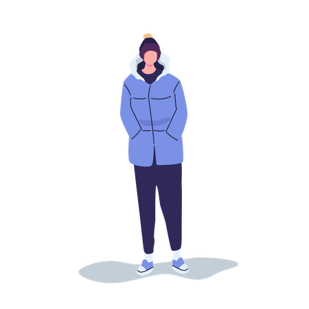 Homme en vêtements d'hiver  Illustration