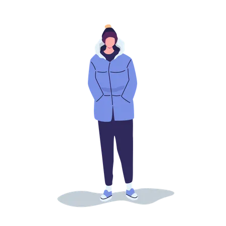 Homme en vêtements d'hiver  Illustration