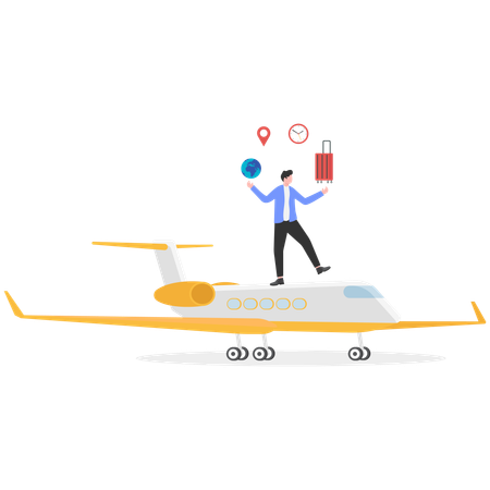 Homme partant en voyage d'affaires  Illustration