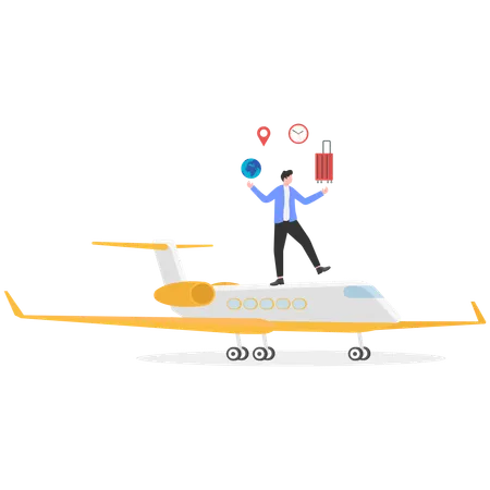Homme partant en voyage d'affaires  Illustration