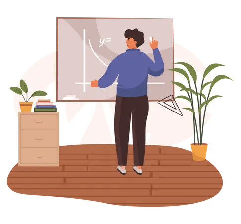 Homme enseignant en classe  Illustration