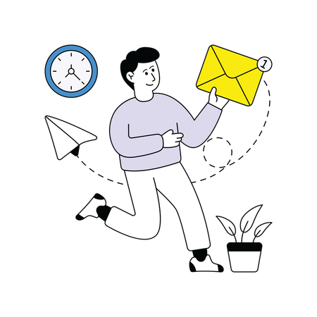 Homme envoyant du marketing par courrier électronique  Illustration