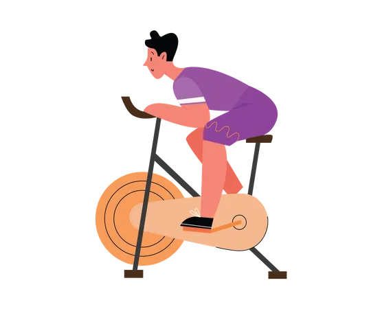 Homme équitation cycle de gym  Illustration