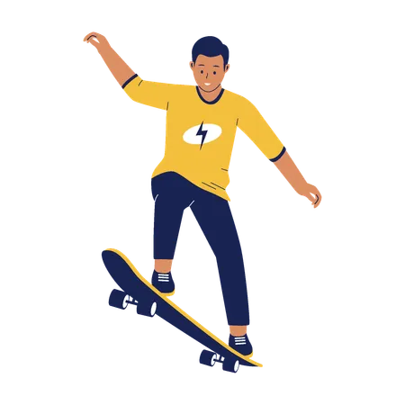 Homme faisant du skateboard  Illustration