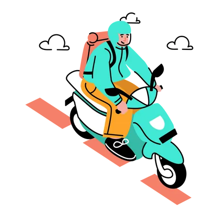 Homme équitation moto de tourisme  Illustration