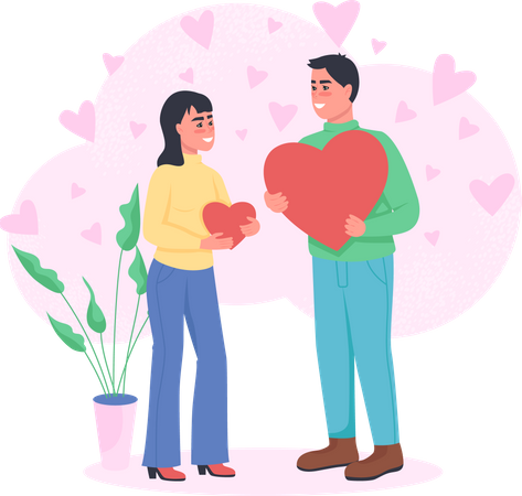 Homme et femme amoureux  Illustration