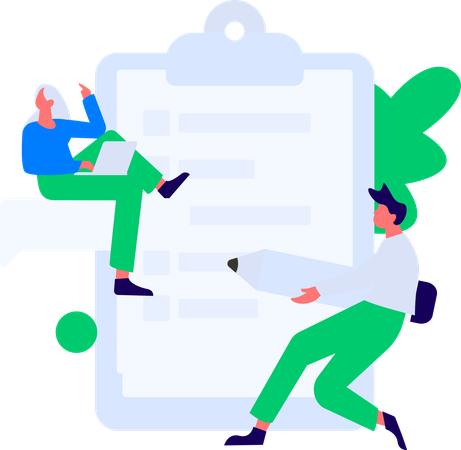 Homme et femme avec commentaires clients  Illustration