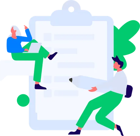 Homme et femme avec commentaires clients  Illustration