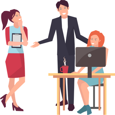 Homme et femme faisant une planification d'entreprise  Illustration