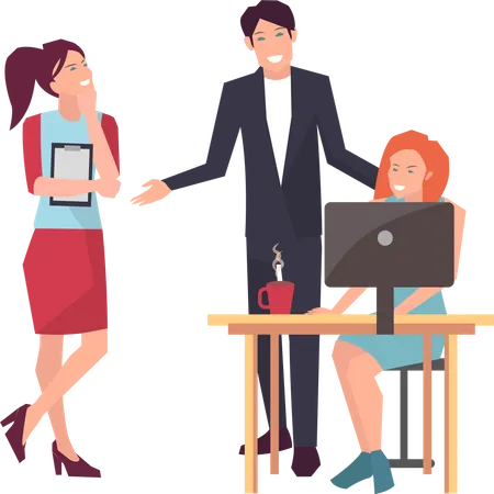 Homme et femme faisant une planification d'entreprise  Illustration