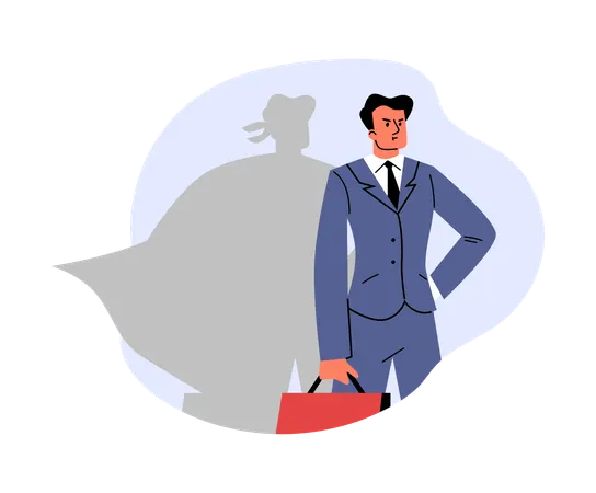 L'homme et l'ombre du super-héros  Illustration
