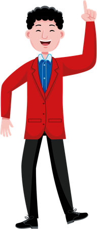 Homme étudiant dansant  Illustration