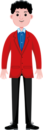 Homme étudiant personnage debout  Illustration