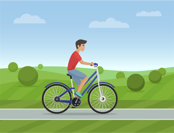 Homme, faire du vélo  Illustration