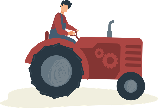 Homme faisant de l’agriculture biologique  Illustration