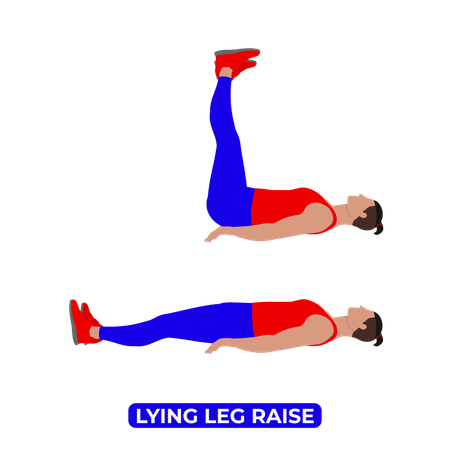 Homme faisant l'exercice de levée de jambe allongée  Illustration