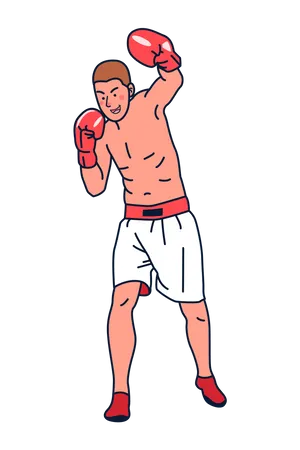 Homme faisant de la boxe  Illustration