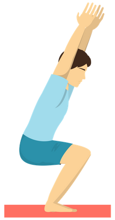 Homme faisant une pose de yoga sur chaise  Illustration