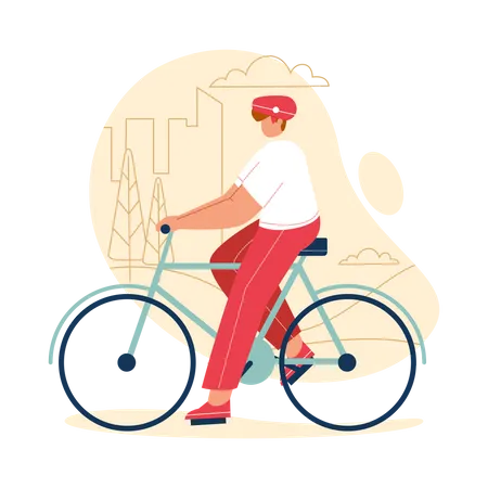 Homme faisant du vélo  Illustration