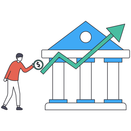 Homme faisant des dépenses gouvernementales  Illustration