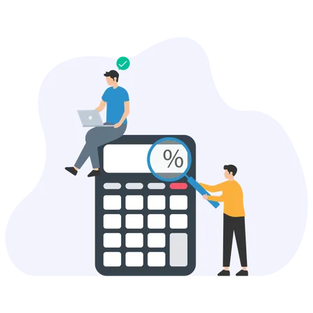 Homme faisant un calcul financier  Illustration