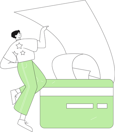 Homme faisant le paiement des achats par carte  Illustration