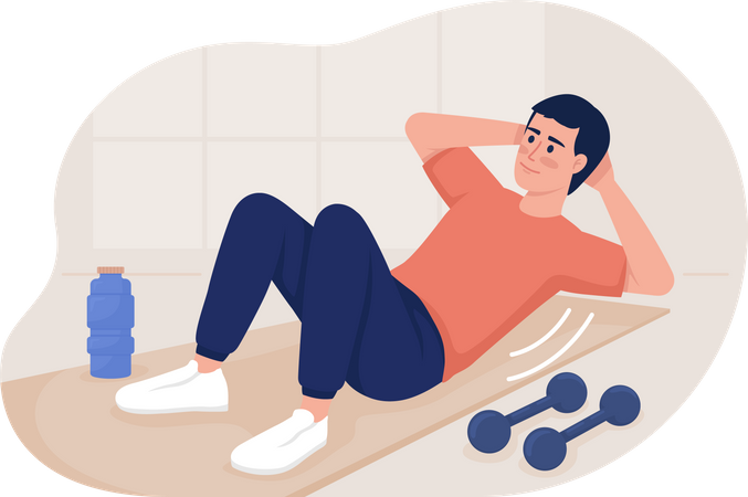 Homme faisant des exercices Ab  Illustration