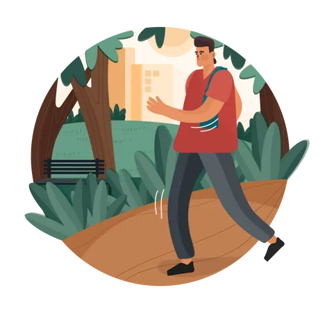 Homme faisant du jogging  Illustration