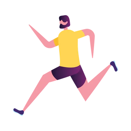 Homme faisant du jogging matinal  Illustration