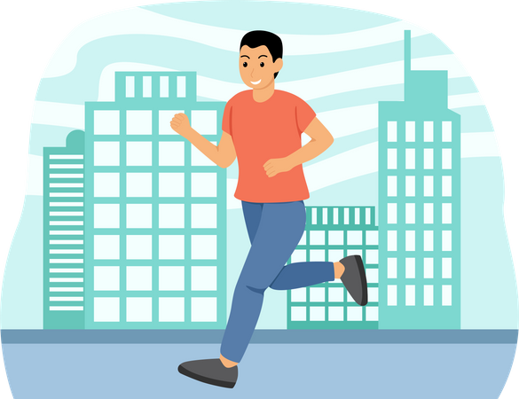 Homme faisant du jogging  Illustration